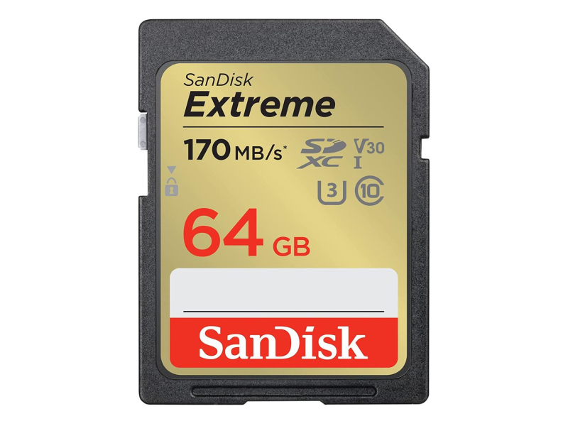Sandisk 64GB SDXC Extreme 170MB/s A2 C10 V30 UHS-I U3
